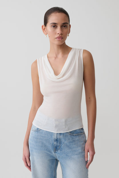 Ciaran Ärmelloses Transparentes Top - Elfenbein