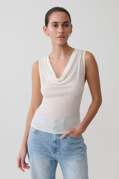 Ciaran Ärmelloses Transparentes Top - Elfenbein
