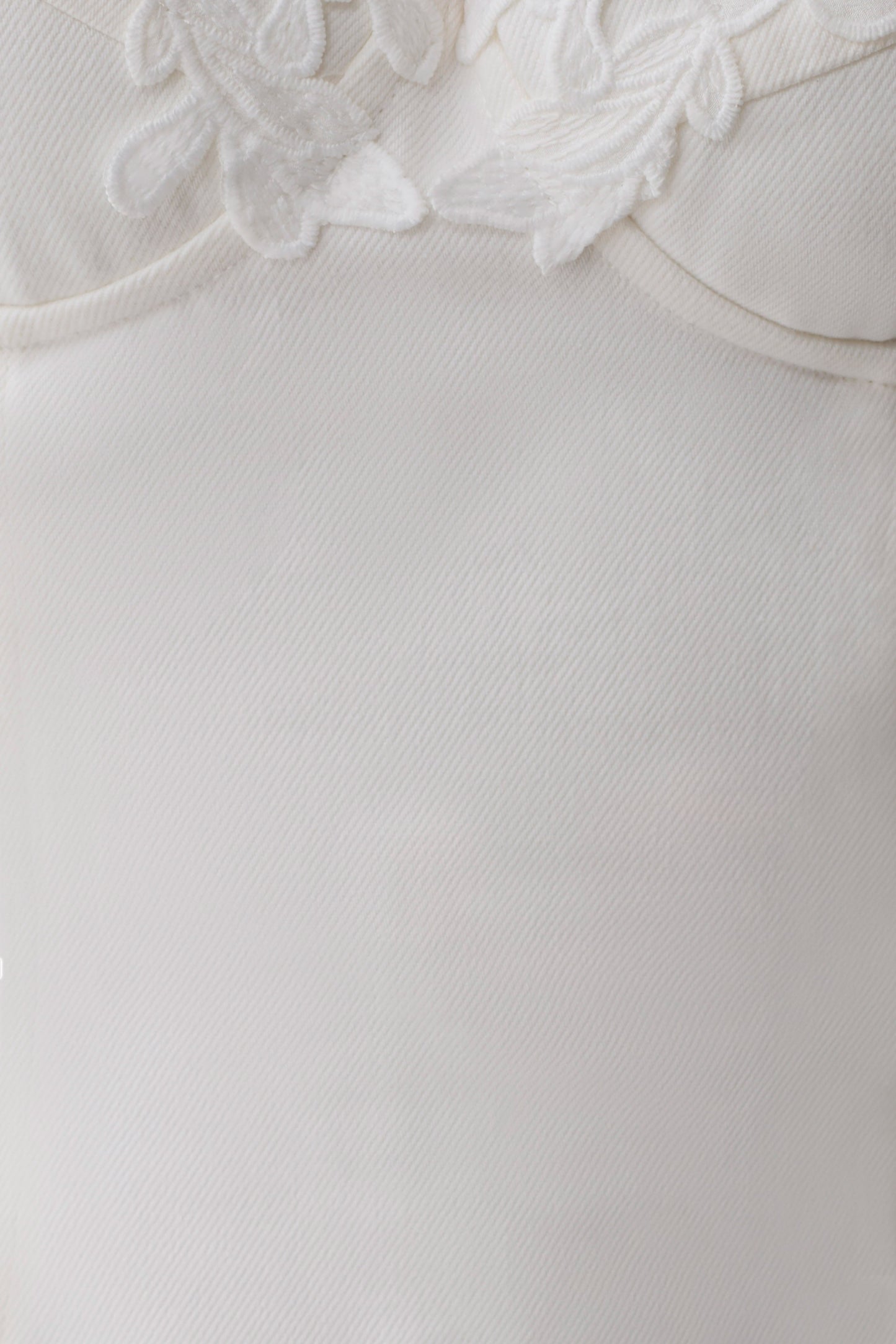 Emary Applique Denim Bustier Minikleid - Weiß
