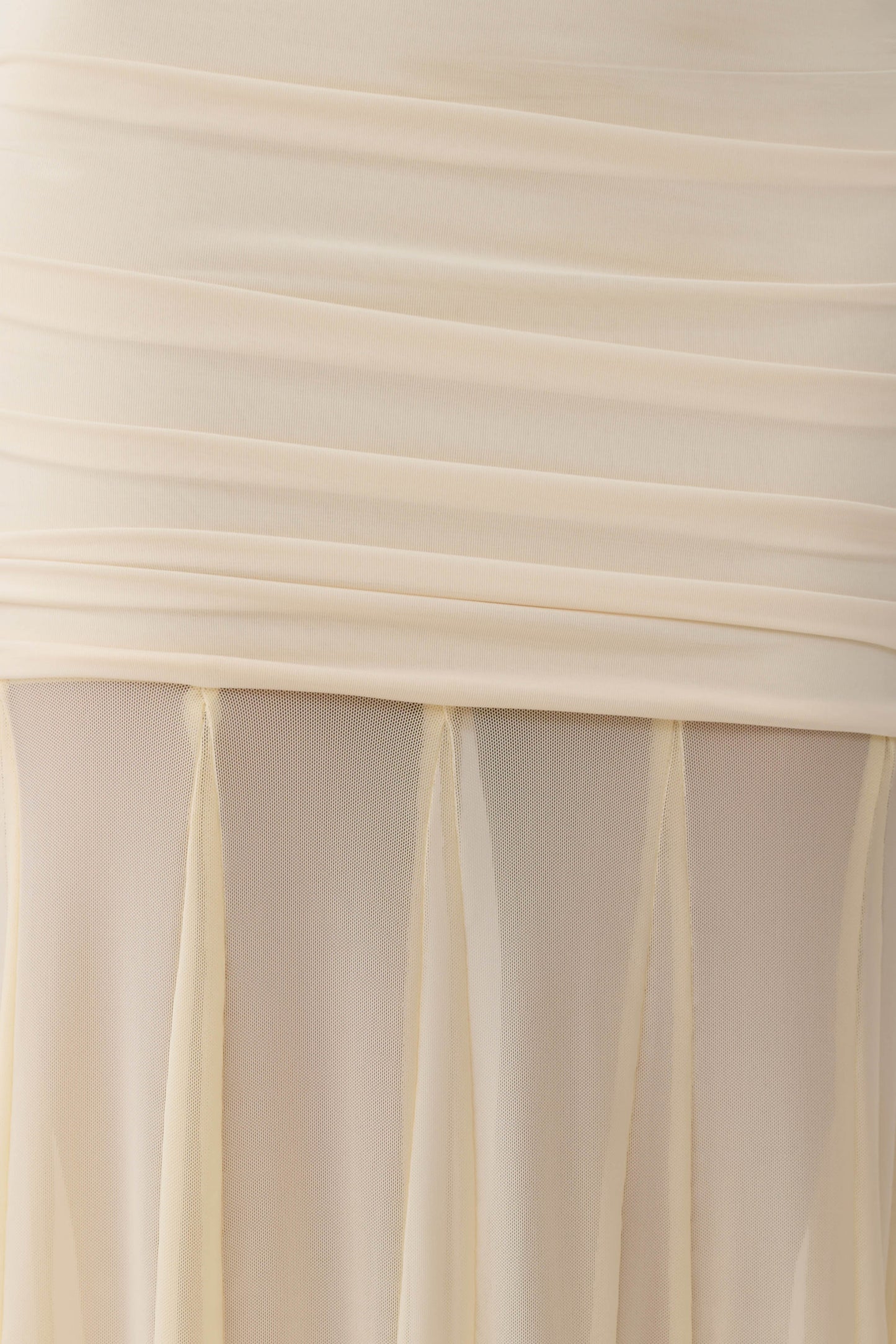 Jorja Draped Halter Slinky Maxikleid - Elfenbein
