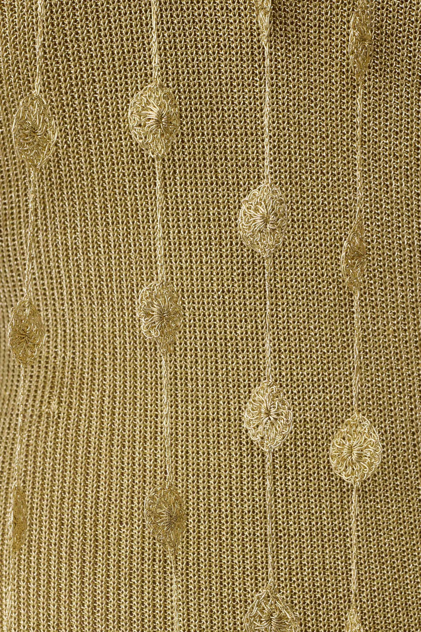 Shami Lurex Maxikleid mit Blumen - Gold
