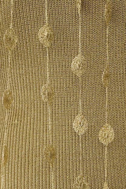 Shami Lurex Maxikleid mit Blumen - Gold