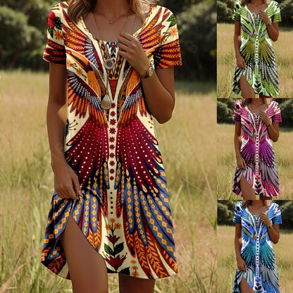 Isla™ – Kleid mit indisch inspiriertem Print und Rundhalsausschnitt