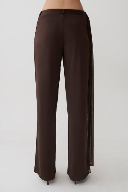 Aspyn Slinky Gathered Wide Leg Pants - Schokolade