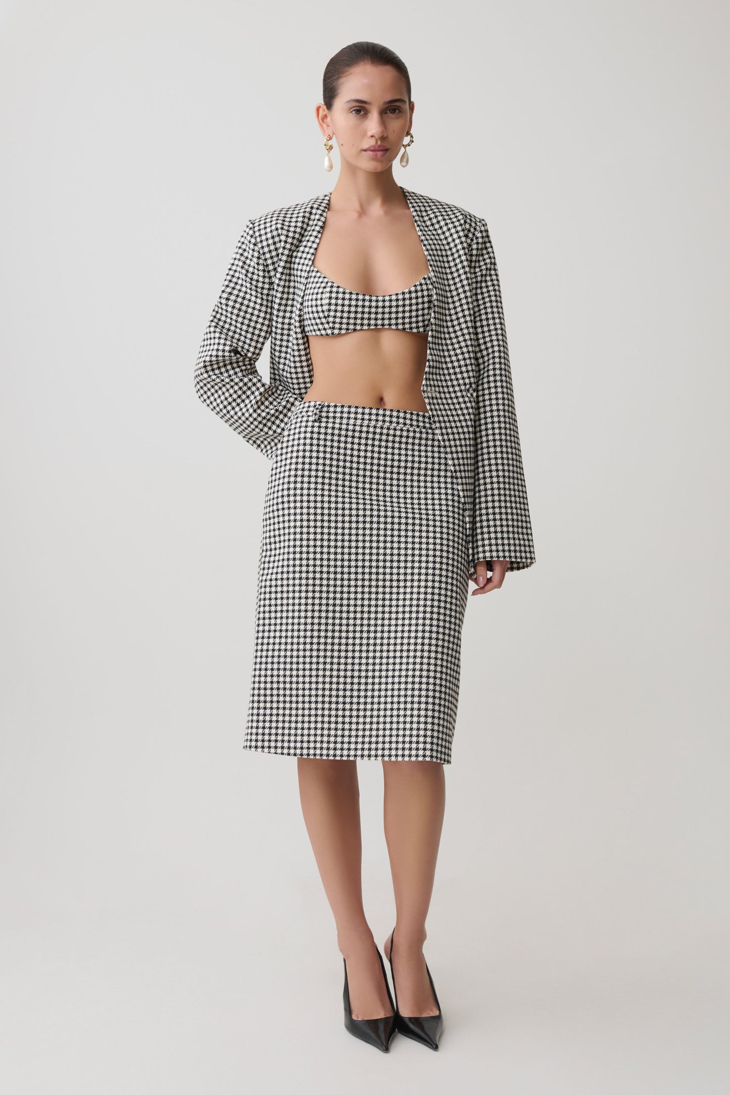 Amelie Tweed Bralette - Hahnentritt