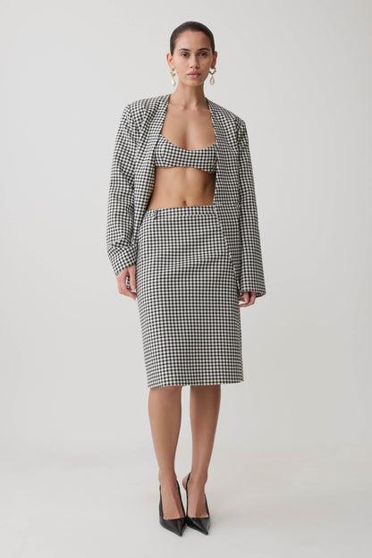Amelie Tweed Midi-Rock - Hahnentritt
