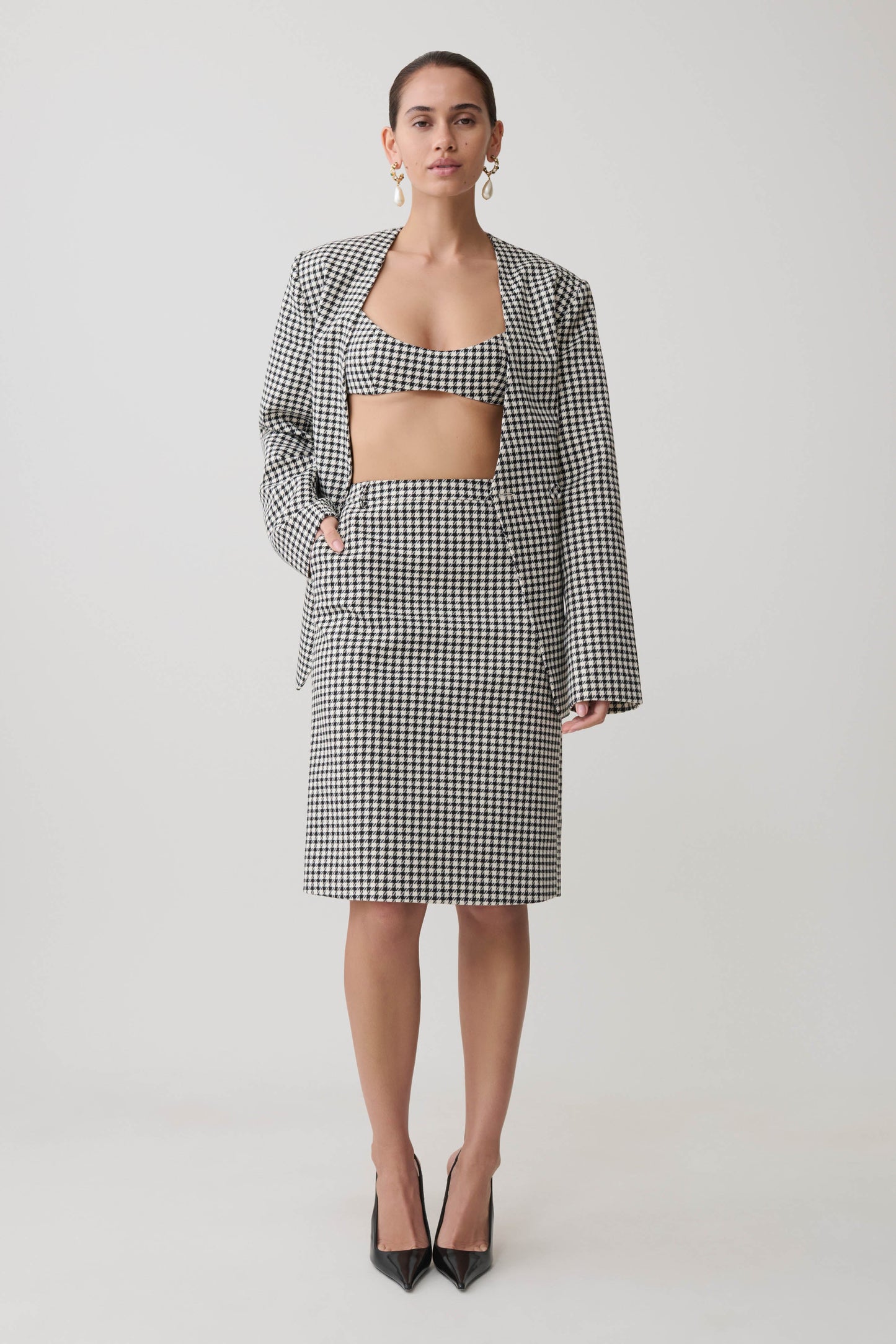 Darcie Drop Shoulder Anzugblazer - Hahnentritt