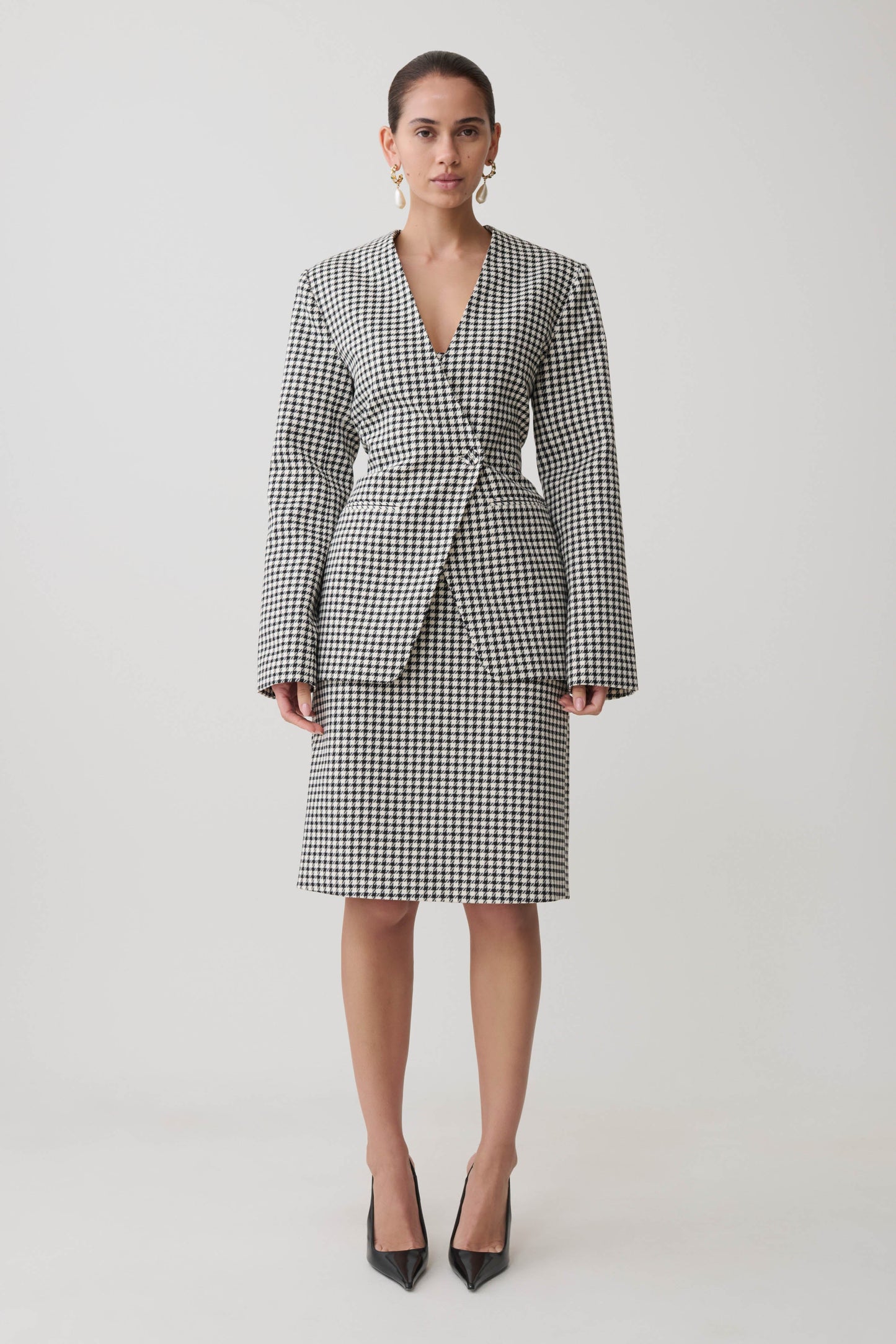 Amelie Tweed Midi-Rock - Hahnentritt