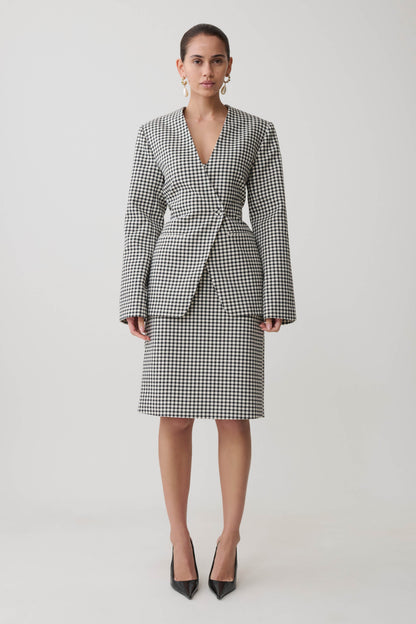 Amelie Tweed Midi-Rock - Hahnentritt