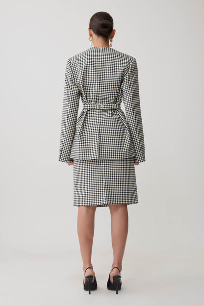 Amelie Tweed Midi-Rock - Hahnentritt