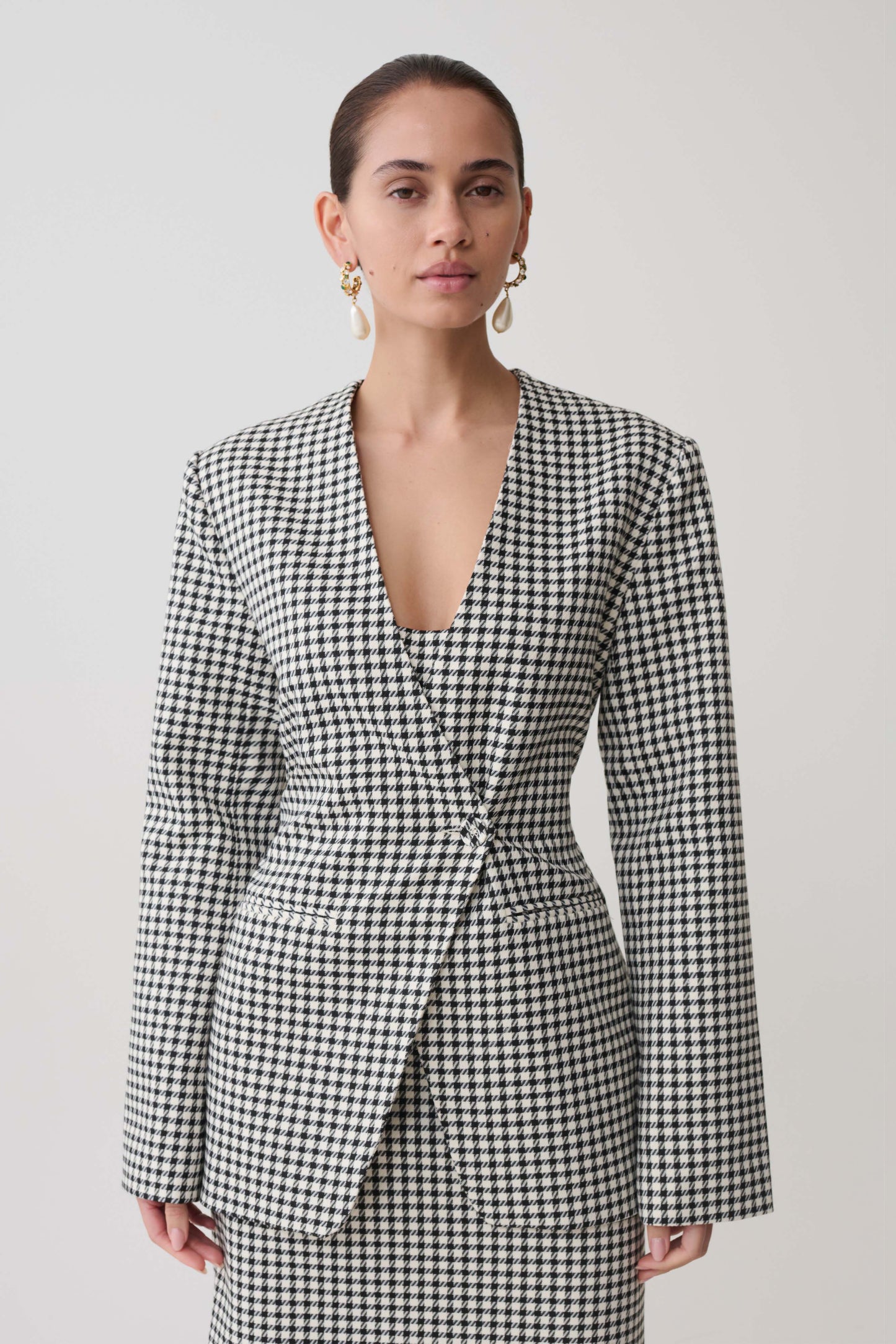 Darcie Drop Shoulder Anzugblazer - Hahnentritt