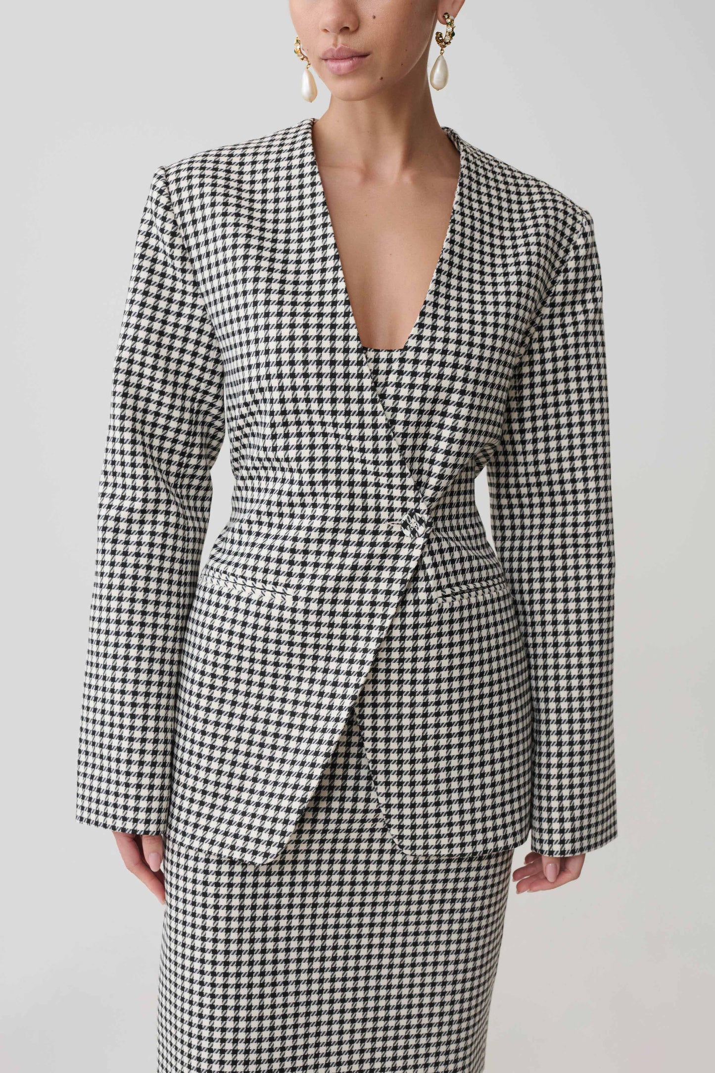 Darcie Drop Shoulder Anzugblazer - Hahnentritt