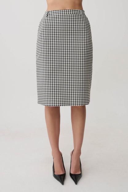 Amelie Tweed Midi-Rock - Hahnentritt