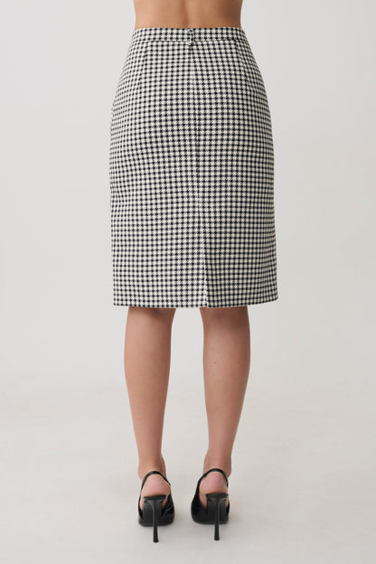 Amelie Tweed Midi-Rock - Hahnentritt