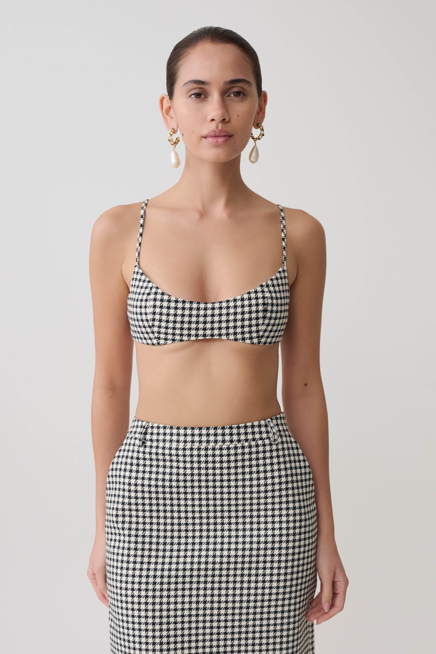 Amelie Tweed Bralette - Hahnentritt