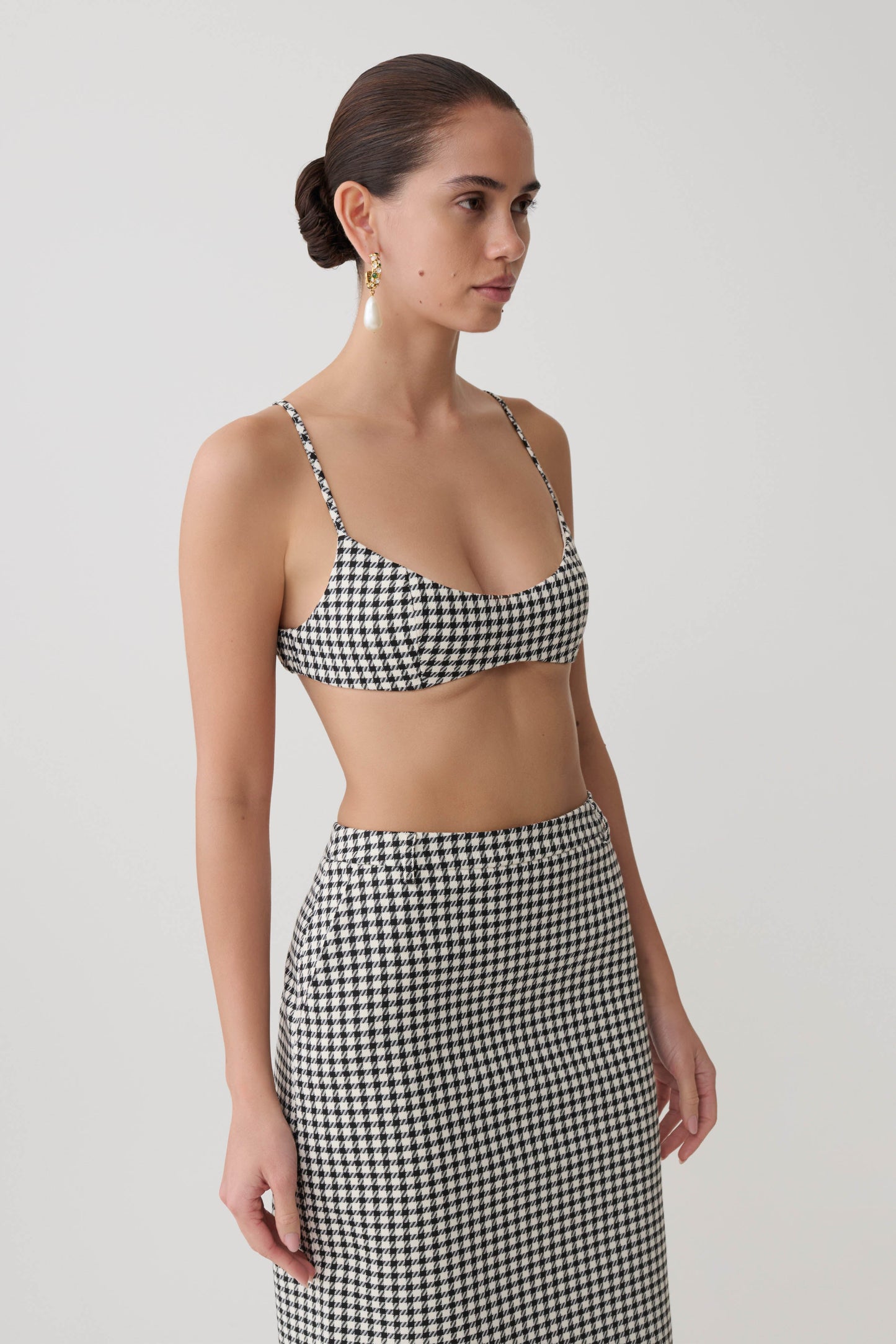 Amelie Tweed Bralette - Hahnentritt