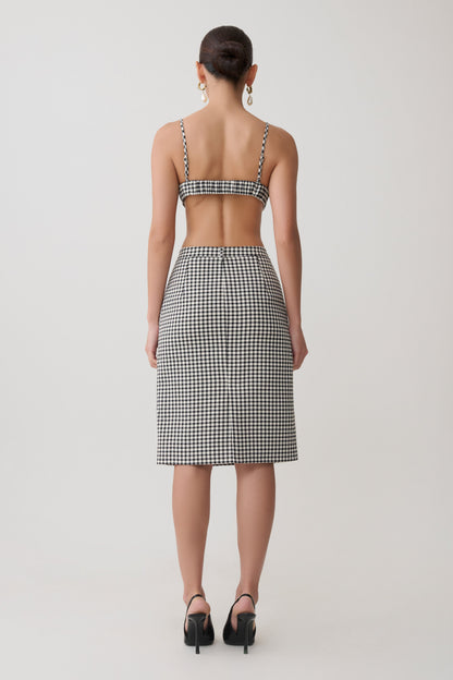 Amelie Tweed Midi-Rock - Hahnentritt