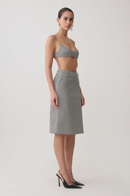Amelie Tweed Midi-Rock - Hahnentritt