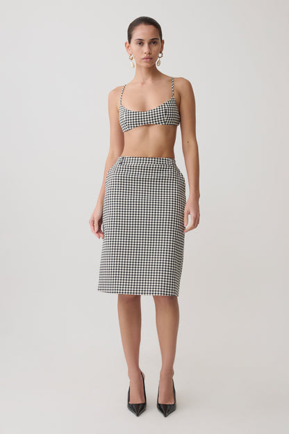 Amelie Tweed Midi-Rock - Hahnentritt