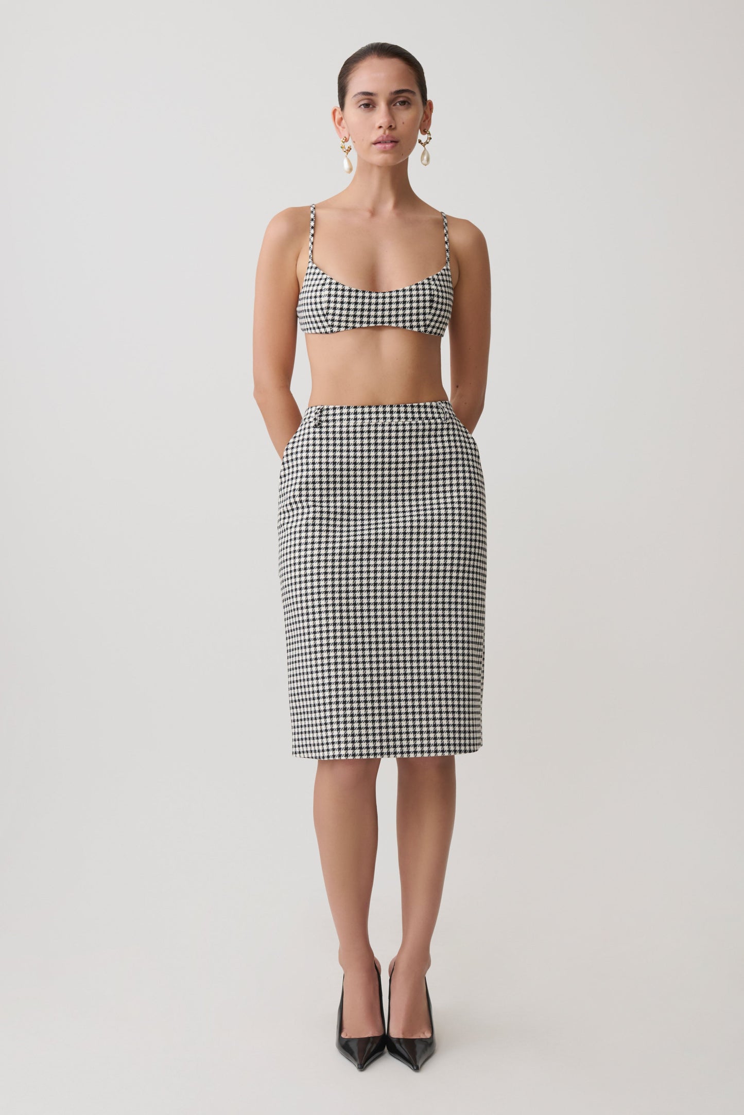 Amelie Tweed Bralette - Hahnentritt