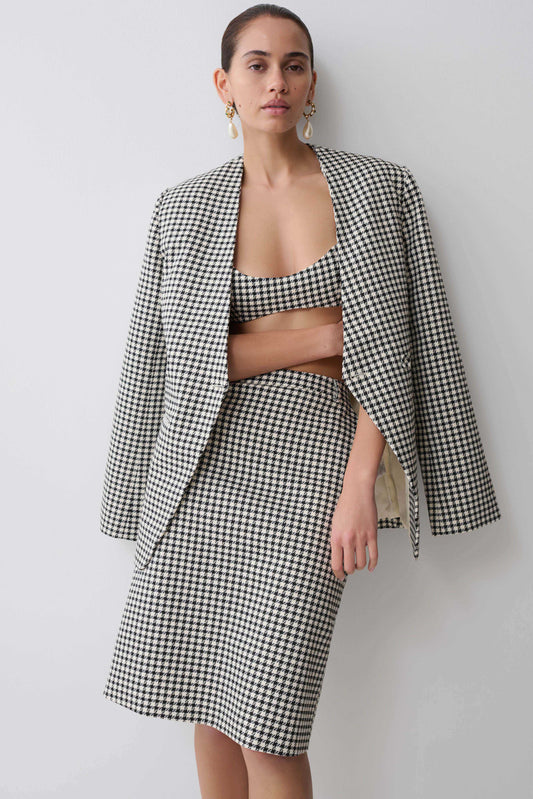 Darcie Drop Shoulder Anzugblazer - Hahnentritt