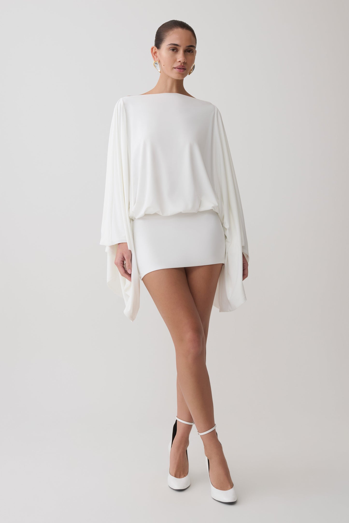 Jessy Drapiertes Mini-Kleid - Elfenbein