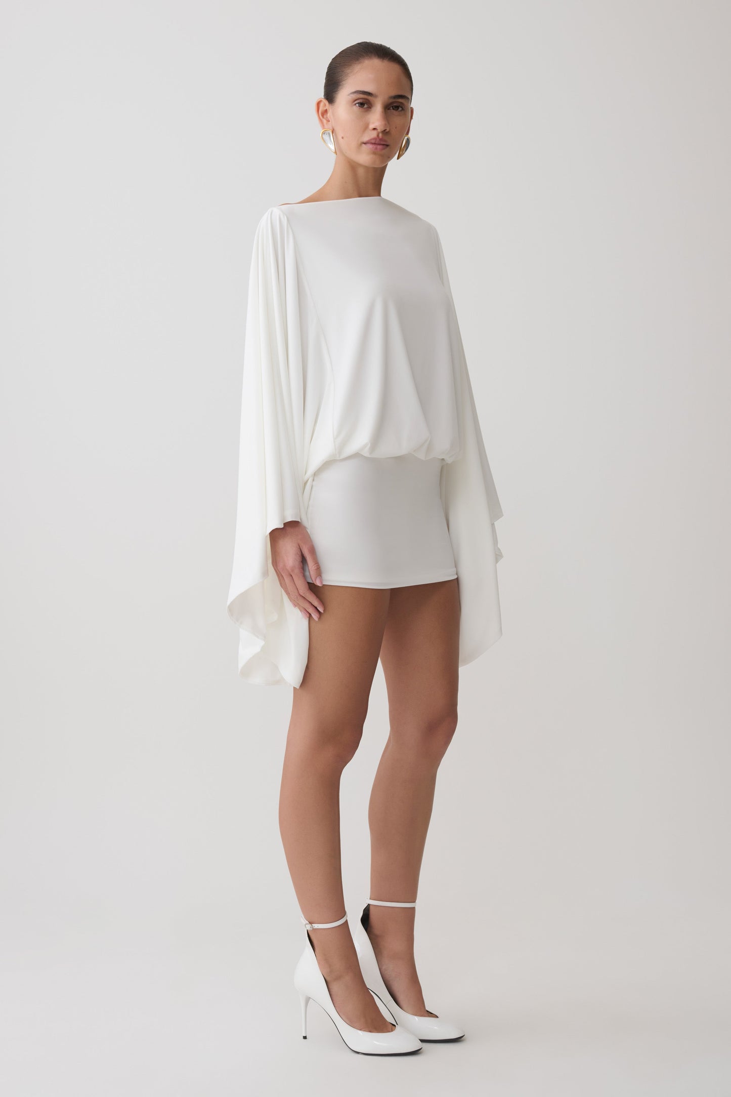Jessy Drapiertes Mini-Kleid - Elfenbein