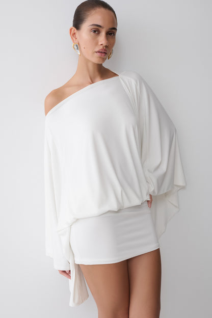 Jessy Drapiertes Mini-Kleid - Elfenbein