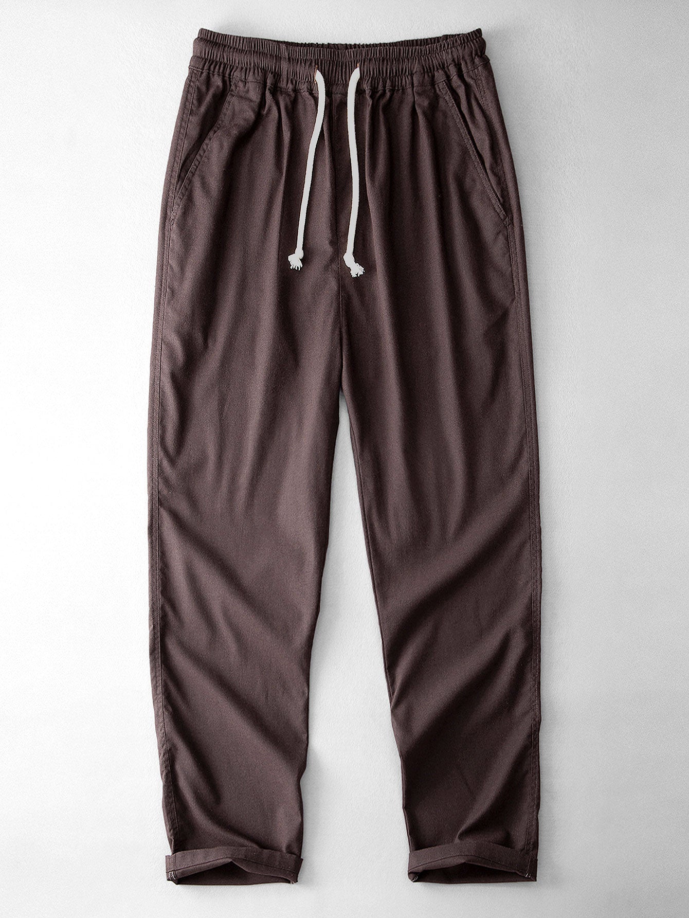 Relaxed Fit Häkel V-Ausschnitt Strick Polo & Gerade Bein Leinenhose