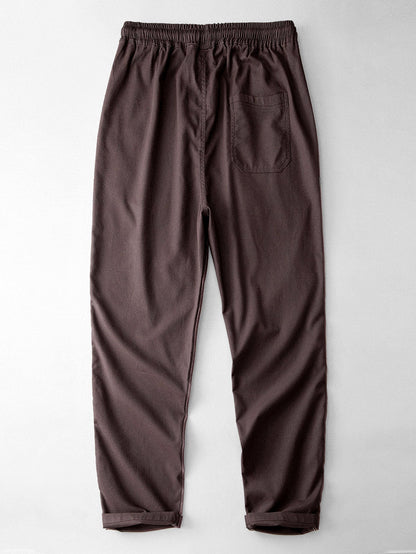 Relaxed Fit Geometrie Häkel V-Ausschnitt Strick Polo & Gerade Beinform Leinenhose