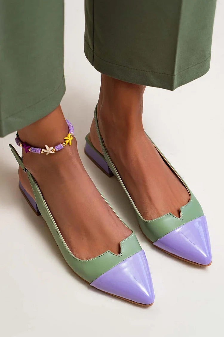CATERINA - Elegante Bicolor-Ballerinas mit Kontrastspitze