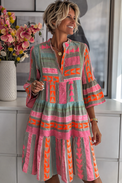 VIVIENNE | Boho Print Kleid