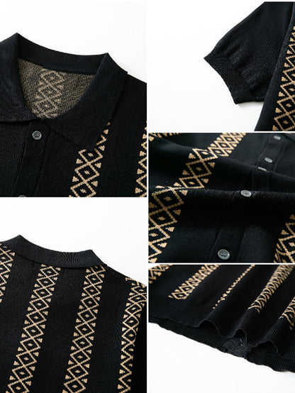 Geometrisches Strickshirt
