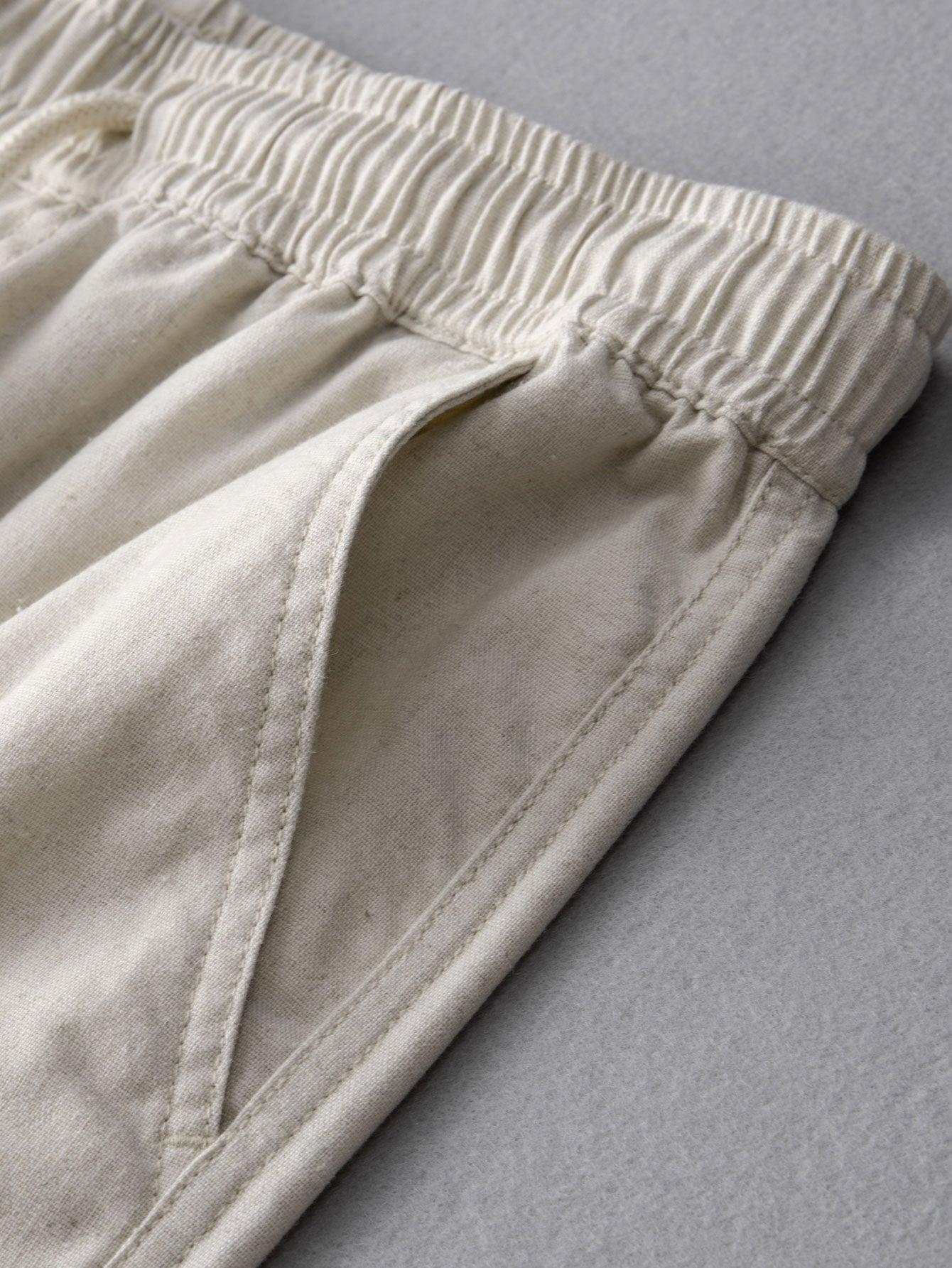 Gestreifte Leinenlook Hemd mit Knöpfen & gerade Leinenhose