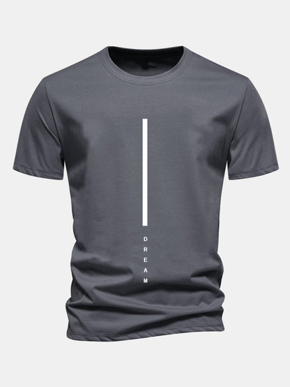 Regulär geschnittenes Traumstreifen-Print Baumwoll-T-Shirt