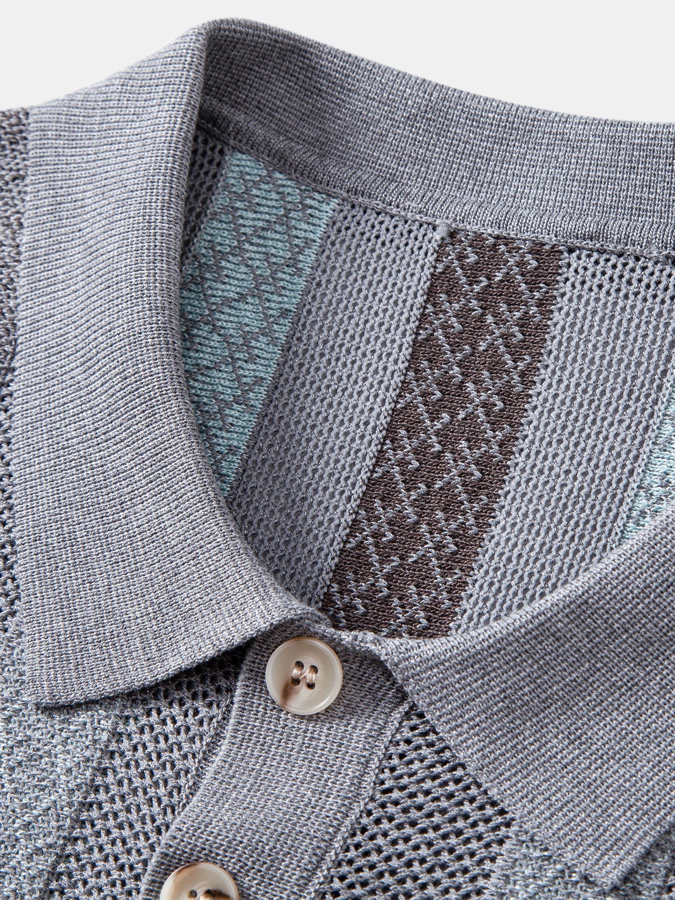 Gestreiftes Texturiertes Strick-Polo & Chino-Shorts mit Elastischem Bund