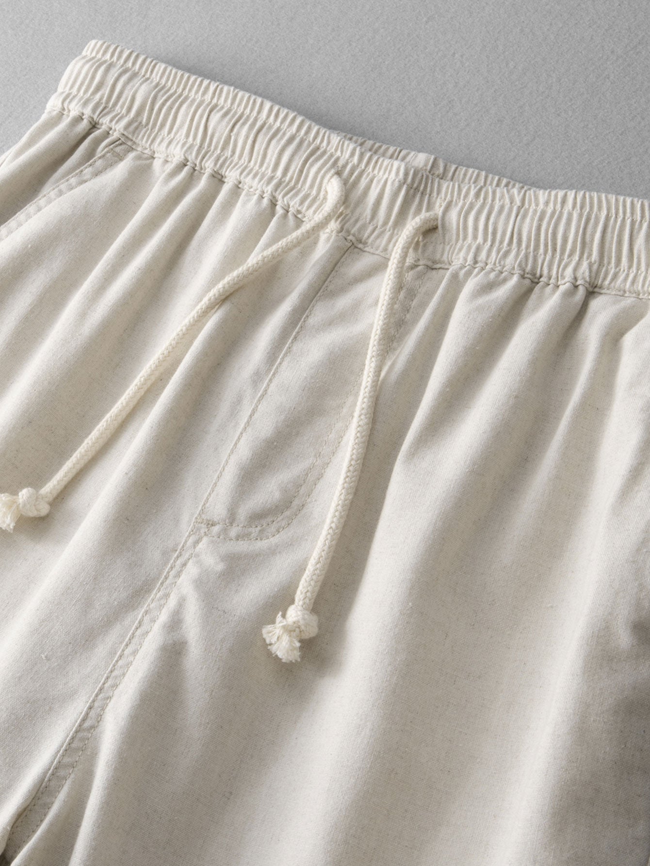 Stripe Waffle Johnny Kragen Polo & Gerade Beinform Leinenhose