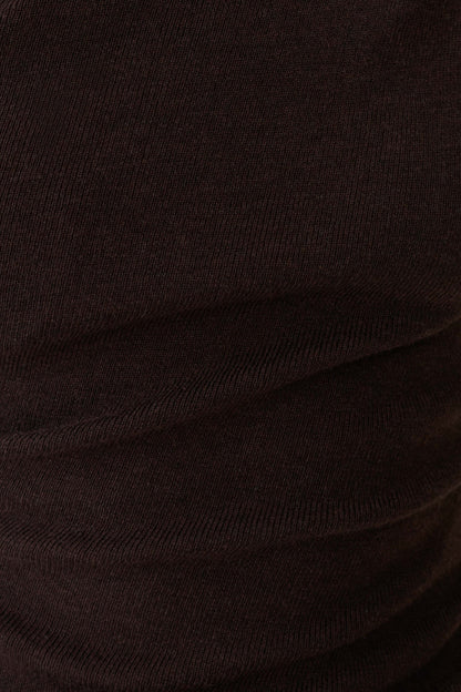 Culver Draped Twist Stricktop - Schokolade