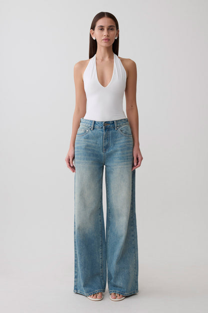Rebekah Slinky Halter Bodysuit - Weiß
