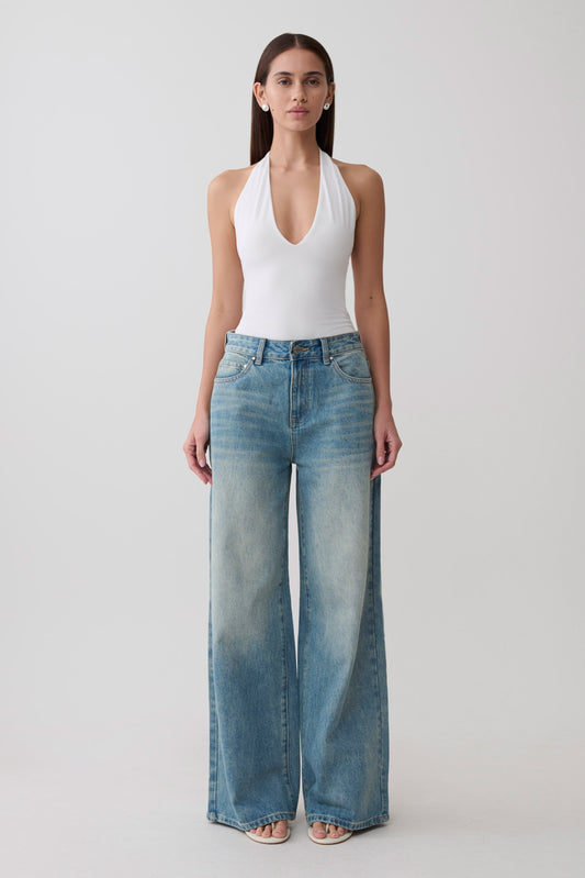 Rebekah Slinky Halter Bodysuit - Weiß