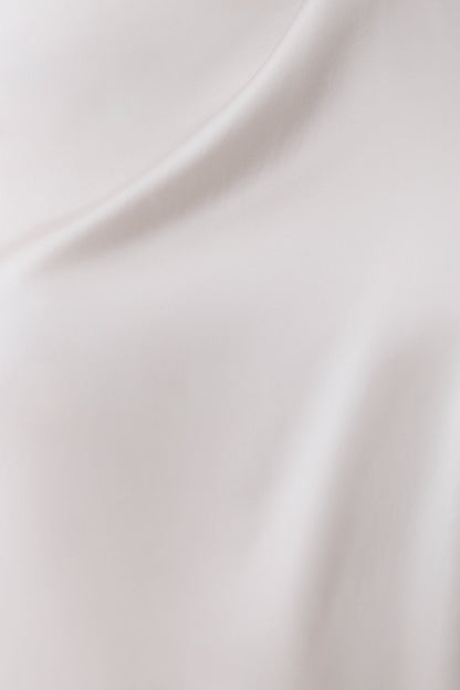 Sydney Asymmetrisches Satin-Halter-Mini-Kleid - Elfenbein