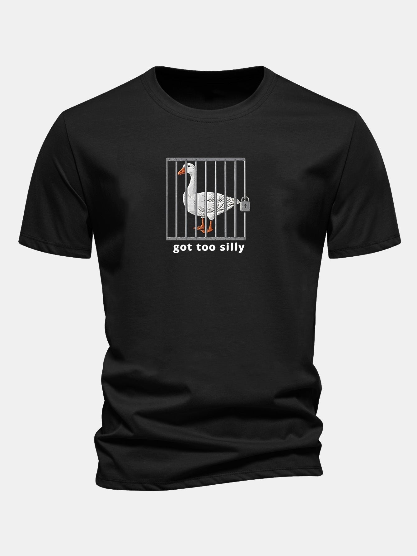 Regulär geschnittenes T-Shirt mit lustigem Gänse-Druck