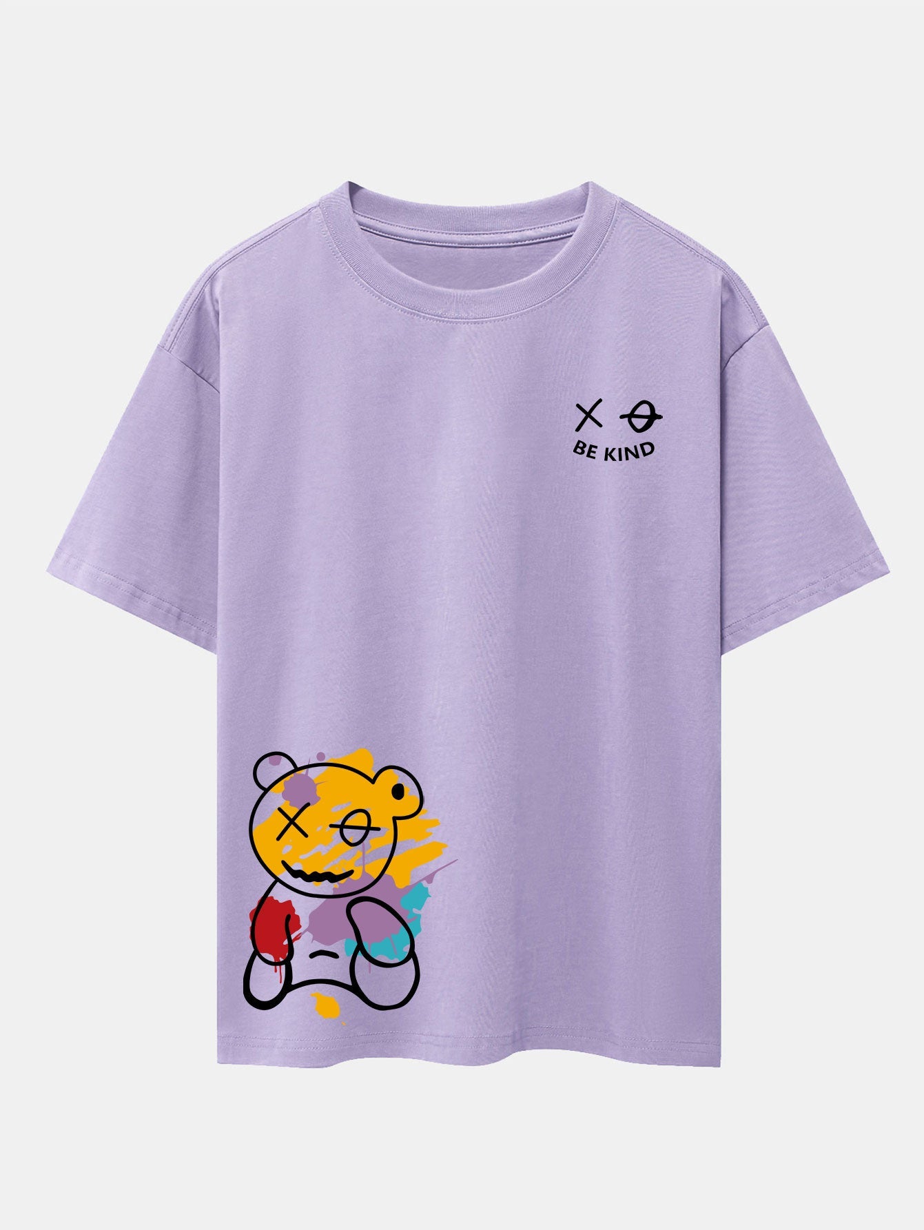 Graffiti Bär Print Drop Shoulder Oversize T-Shirt