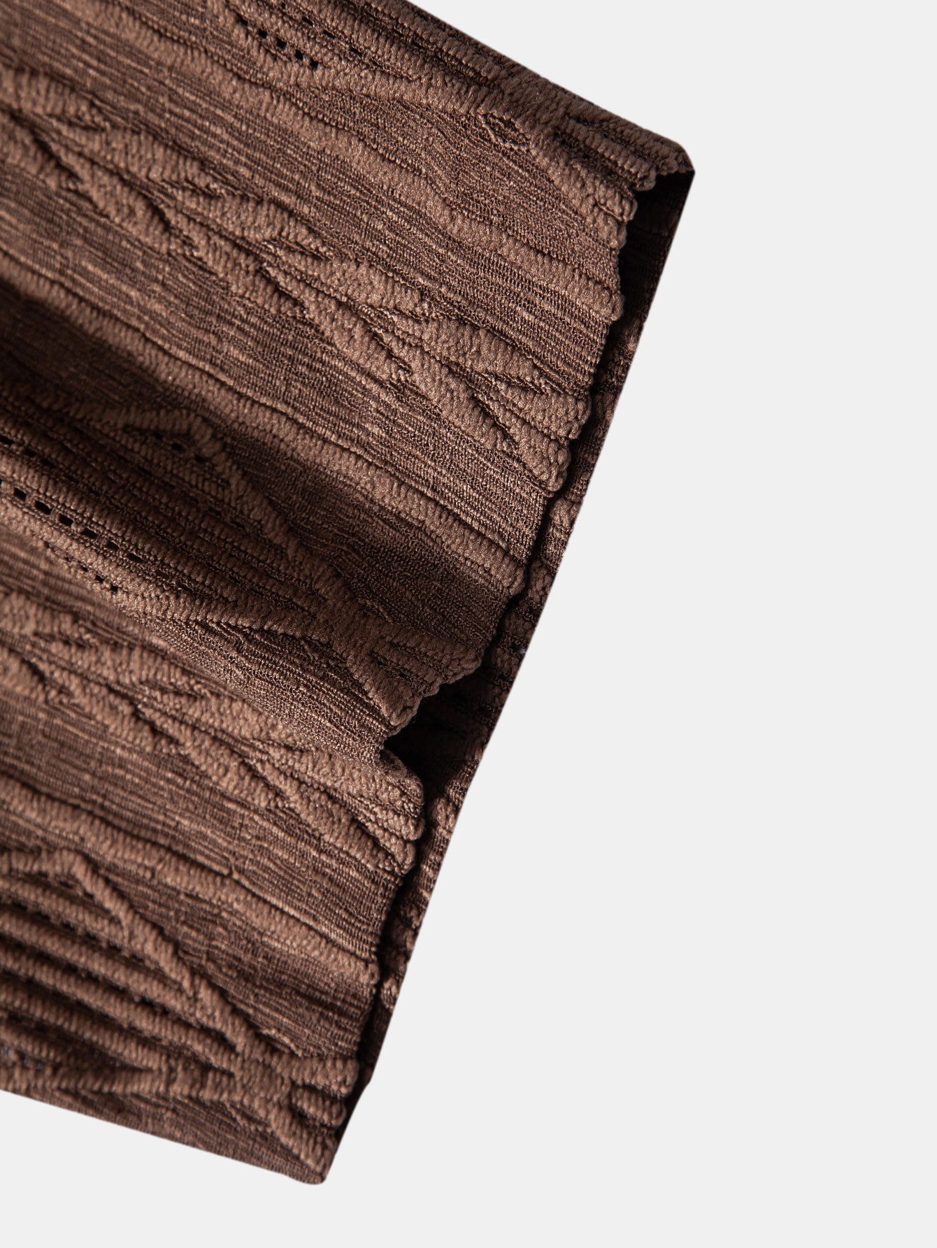 Geometrisches Jacquard-Ösen-Cuban-Shirt & Crinkle-texturierte 5"-Shorts mit Kordelzug