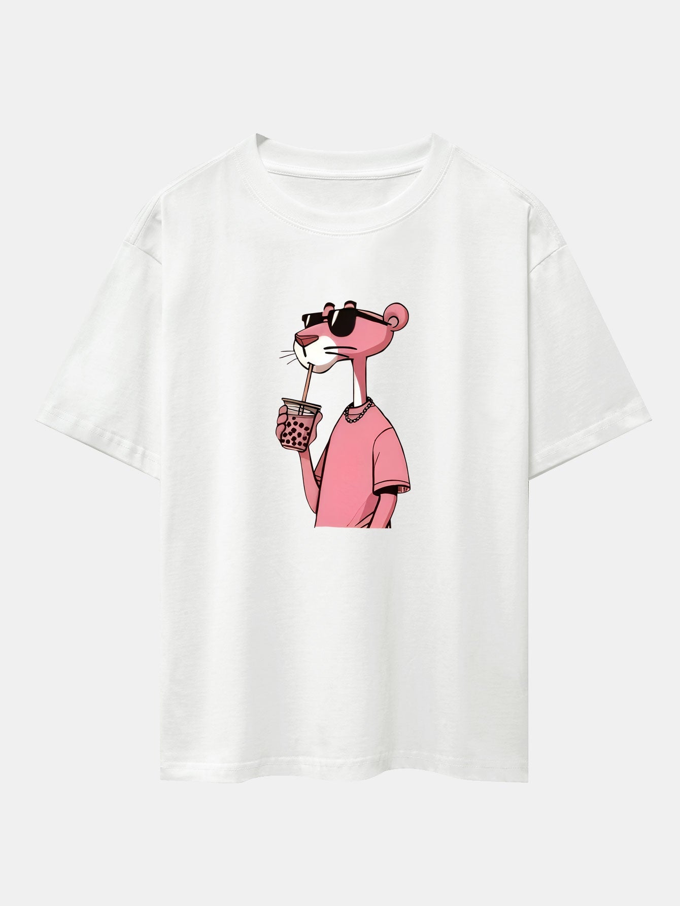 Relaxed Fit Pink Panther Print Baumwoll-T-Shirt & Corduroy 7" Shorts