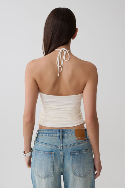 Sade Haltertop mit Hardware - Elfenbein