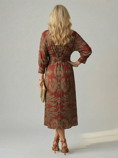 Lune | Natürliches Wickel-Midi-Kleid