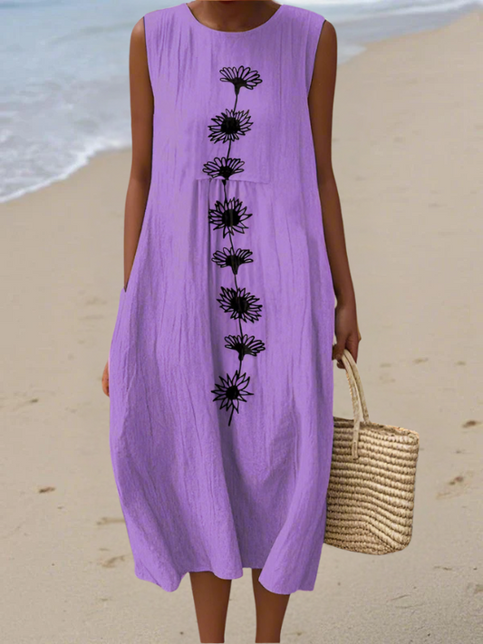 SOPHIA | ELEGANTES MIDI-KLEID MIT VIOLETTEN BLÜTEN