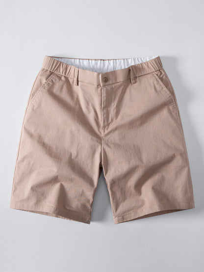 Gestreiftes Texturiertes Strick-Polo & Elastische Chino-Shorts