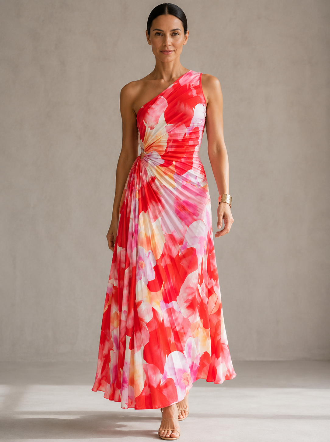 Yanira | Plissiertes Kleid mit einem Träger